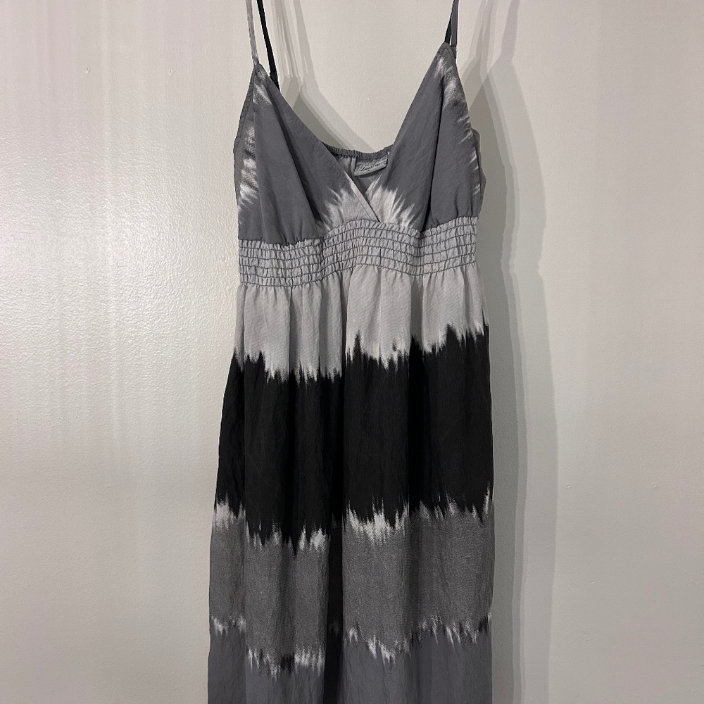 Daytrip grey and black tie die sundress